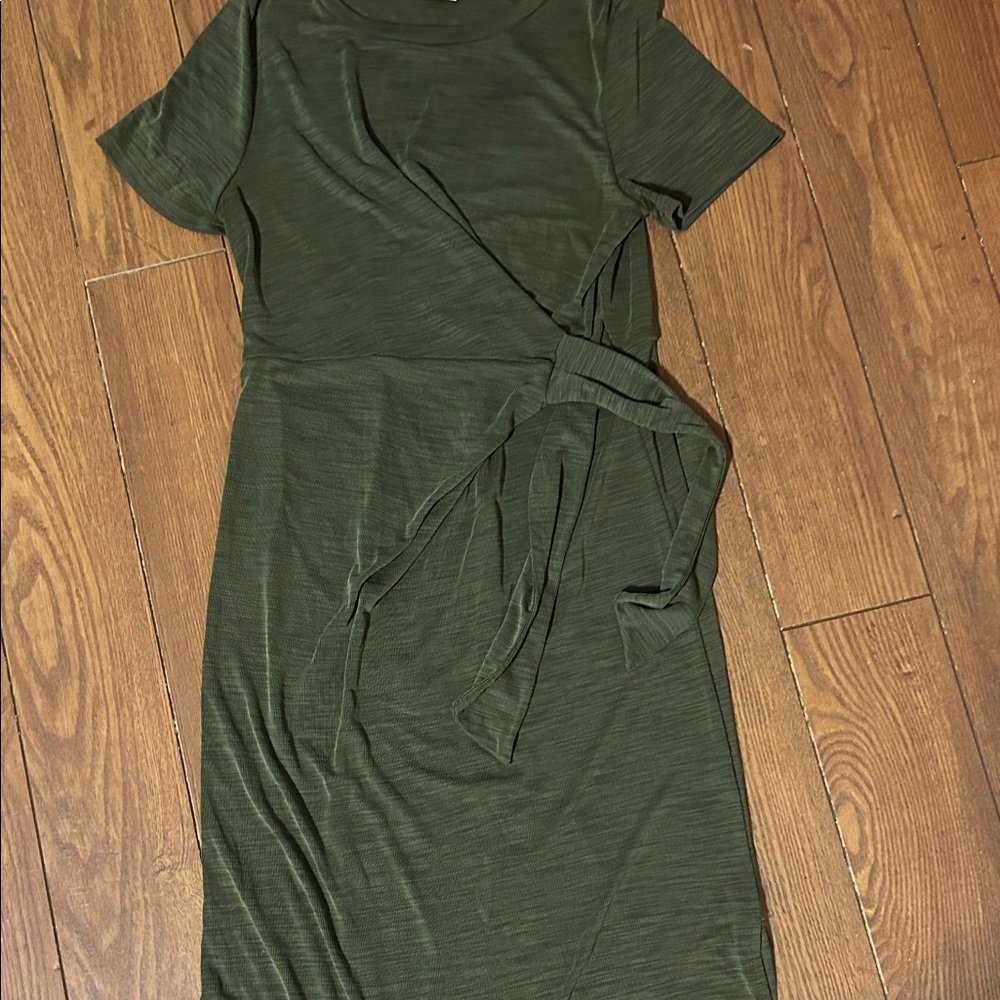 Nicole Miller Green Knit Midi Dress